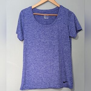 Nike‎ Women's Medium Dri-Fit Heathered Blue Short Sleeve Tee Active Sporty